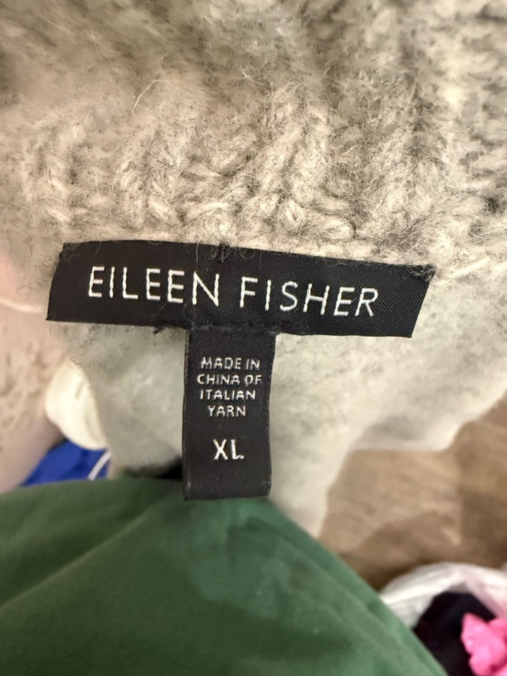 Eileen Fisher Soft Light Gray Wool-Cashmere Sweater
